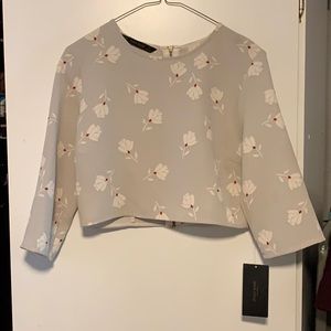Zara basic crop top floral NWT